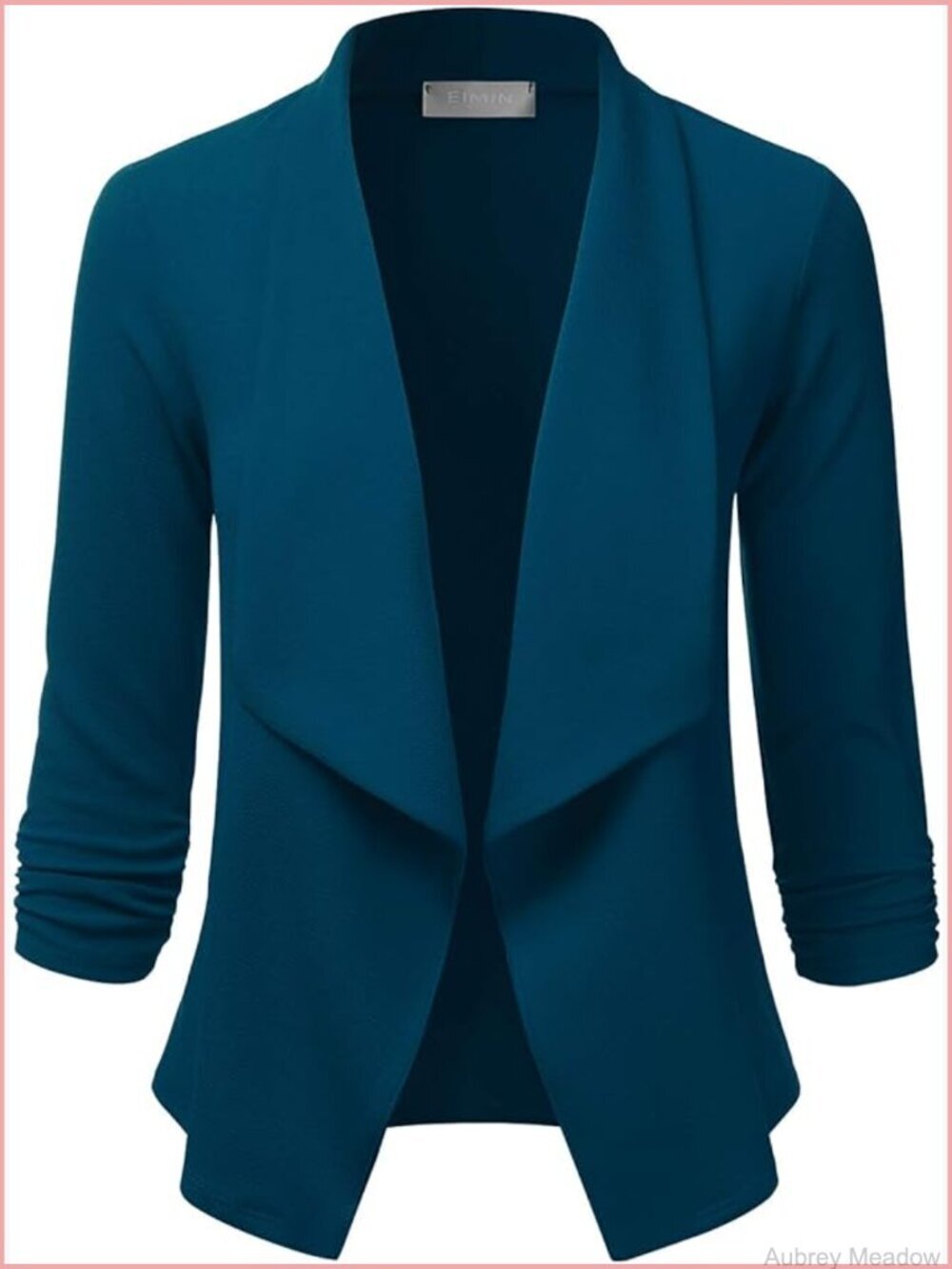 3/4 Sleeve Open Front Blazer Cardigan Lightweight Office Work